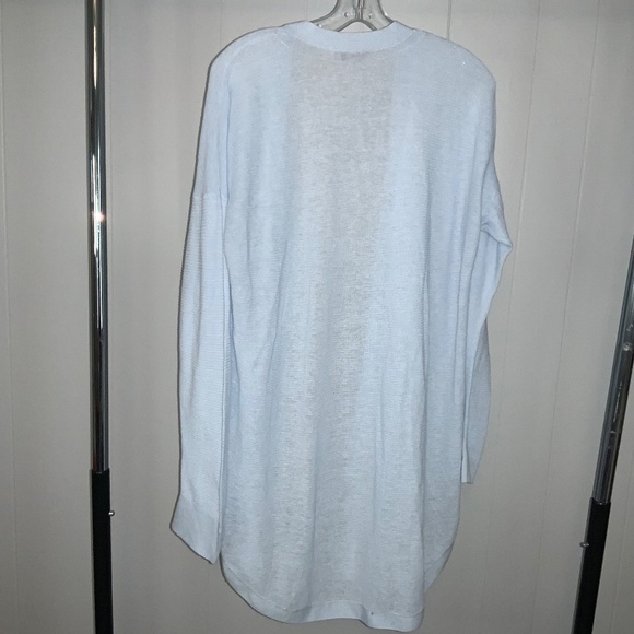 Loft linen blend open front light blue cardigan sweater XL Lagenlook capsule - Picture 4 of 5